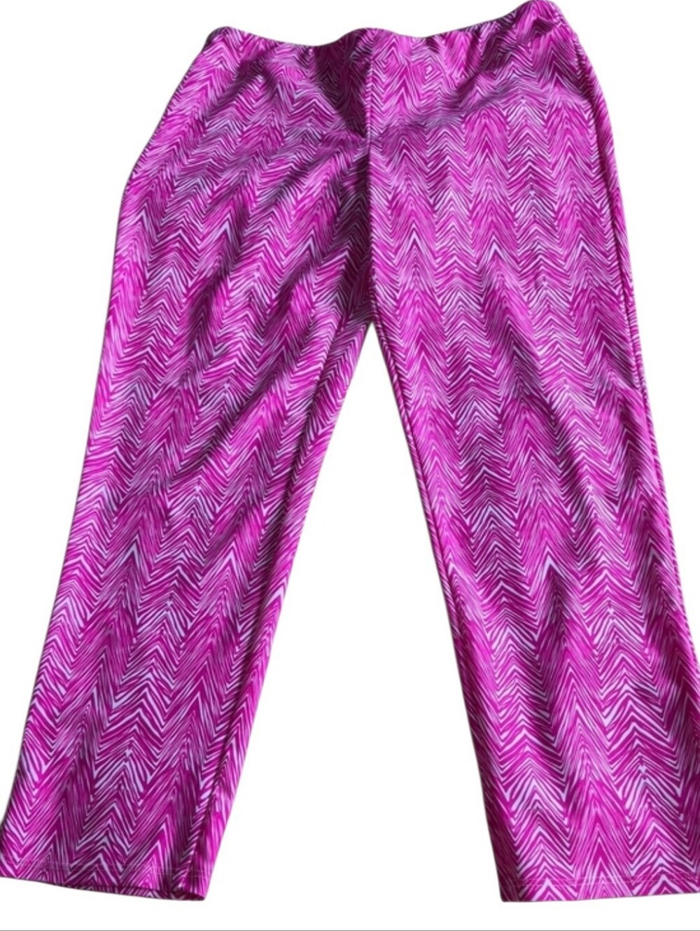 Jude Connally Pink Chevron Print Pull On Pants Size Small Made in USA